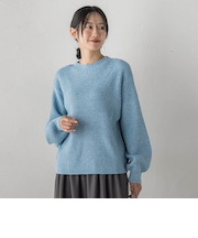 【WEB限定カラーあり】ラメボトルネックプルオーバー≪手洗い可能≫