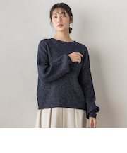 【WEB限定カラーあり】ラメボトルネックプルオーバー≪手洗い可能≫