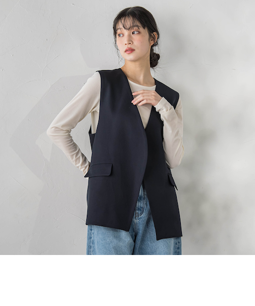 ストレッチツイルジレ≪手洗い可能≫