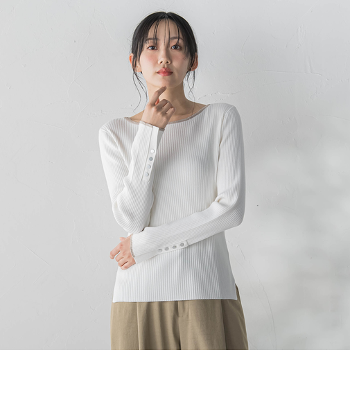 配色RIBニット≪手洗い可能≫
