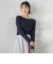 配色RIBニット≪手洗い可能≫