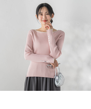 配色RIBニット≪手洗い可能≫