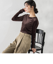 シアーベロアカットソー≪手洗い可能≫