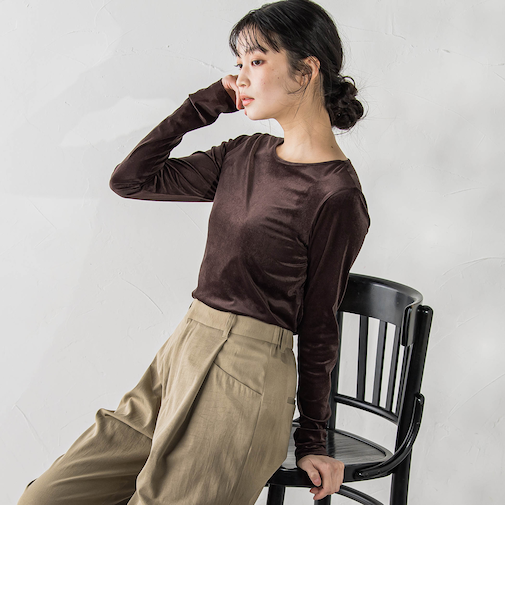 シアーベロアカットソー≪手洗い可能≫