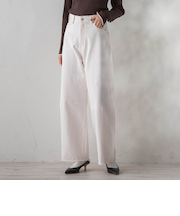 カーブデニムパンツ≪洗濯機で洗える≫