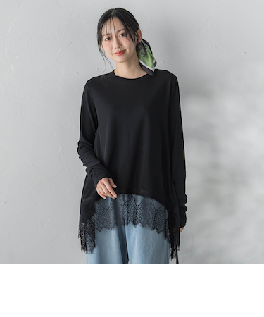 裾レーストップス≪手洗い可能≫