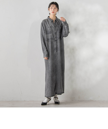 テンセルデニムワンピース