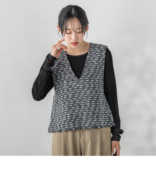 カミュツィードベストブラウス