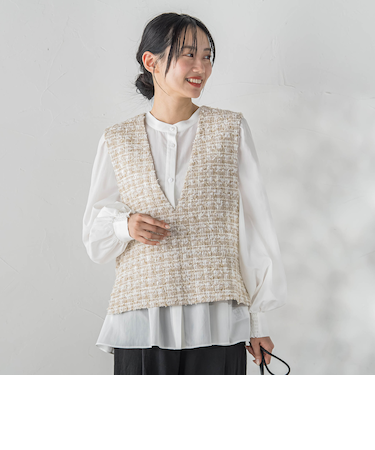 カミュツィードベストブラウス