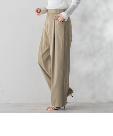 ワイドポケットタックパンツ