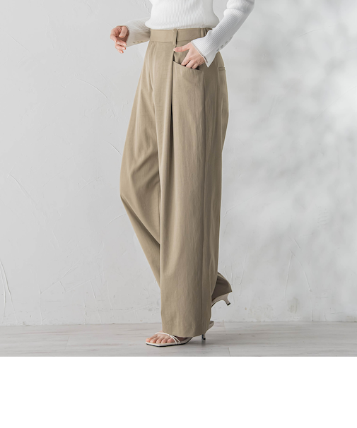 ワイドポケットタックパンツ