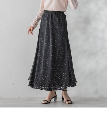 オーガンジーレイヤードスカート