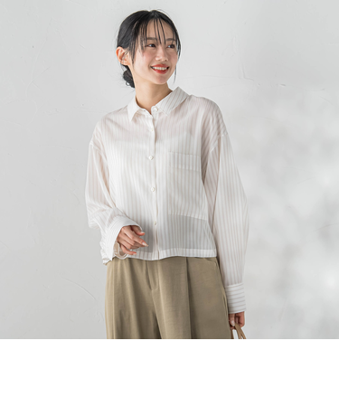 LYOCELL DOBBY STRIPEシャツ