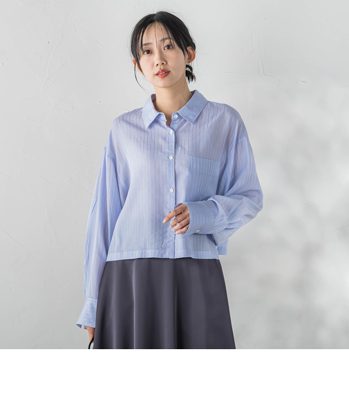 LYOCELL DOBBY STRIPEシャツ