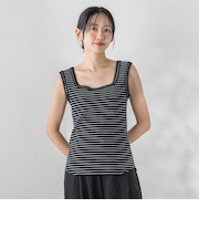 リブスクエアタンクトップ