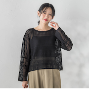 レース柄ニット