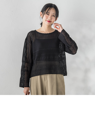 レース柄ニット