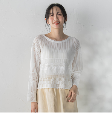 レース柄ニット