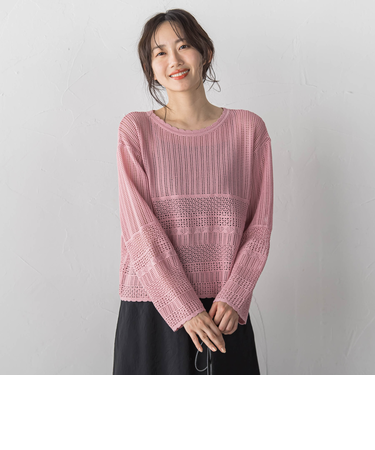 レース柄ニット