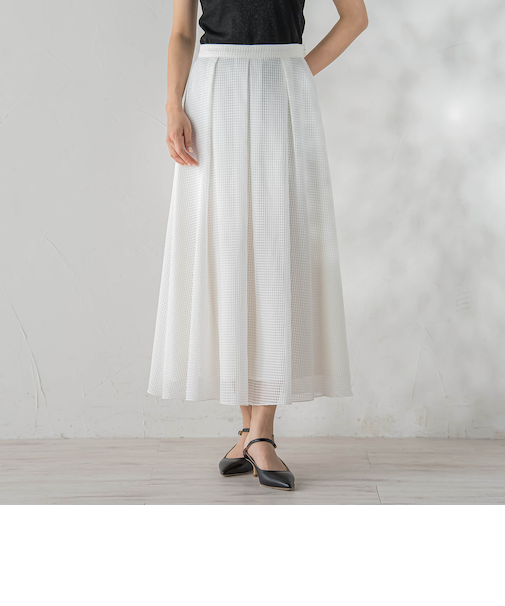 グラフチェックオーガンジースカート