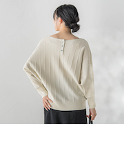 ラメドルマンVネックニット