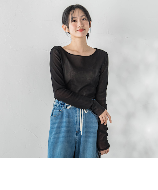 コットンサラチュールカットソー