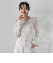 コットンサラチュールカットソー