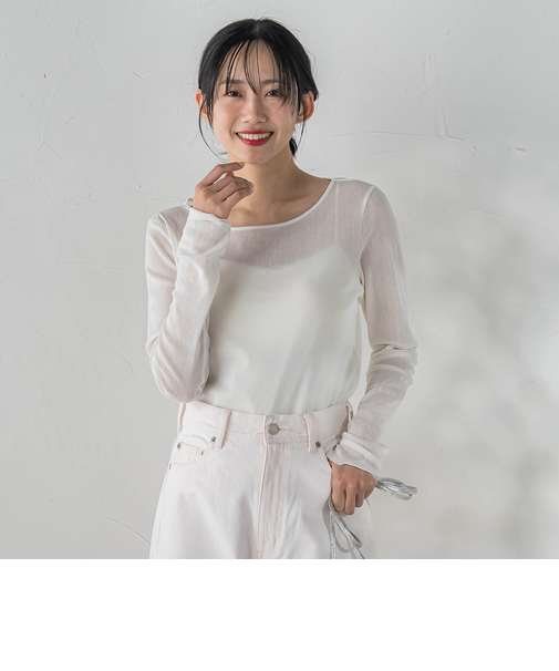 コットンサラチュールカットソー