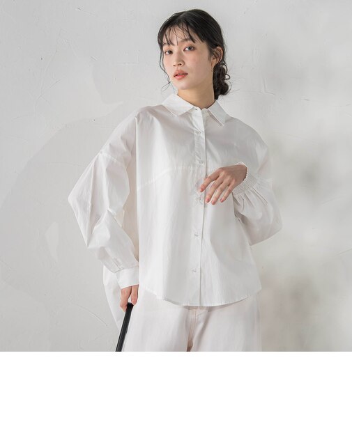 コーマコットンバックテープブラウス