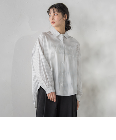 コーマコットンバックテープブラウス