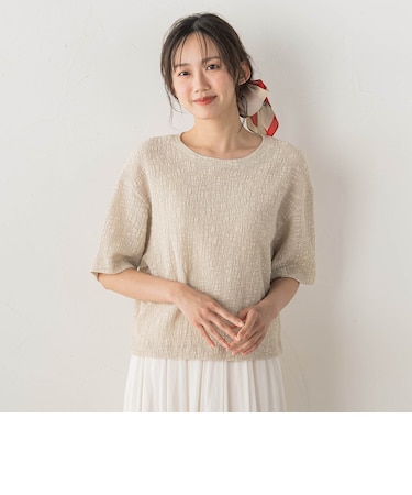 Recycle Slub BluseクロップドTシャツ