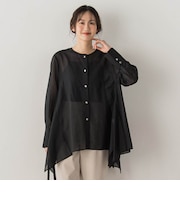 ヘムフレアシアーチュニックブラウス