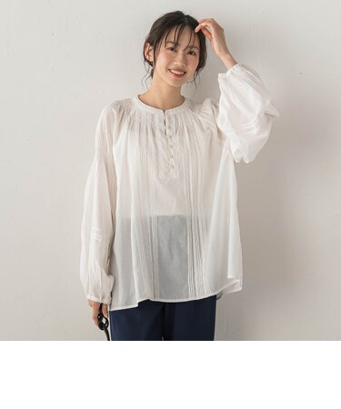 コットンシアーボイルブラウス