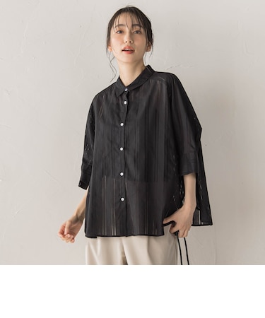 【WEB限定】T/Cストライプブラウス