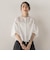 カットワーク刺繍バンドカラーブラウス