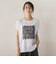 レースたたき付けプリントTシャツ