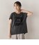 レースたたき付けプリントTシャツ