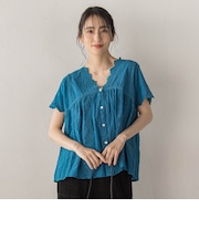 刺繍ハシゴレースブラウス