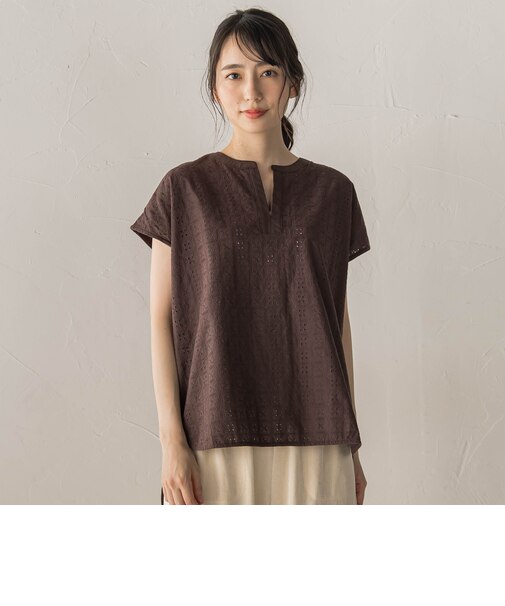【WEB限定】異素材ドッキングブラウス