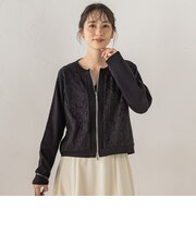 レースドッキングカーディガン