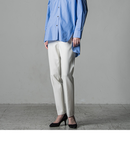 【大きいサイズ/セットアップ可】ピクシエスタツイード見えテーパードパンツ≪洗濯機で洗える≫