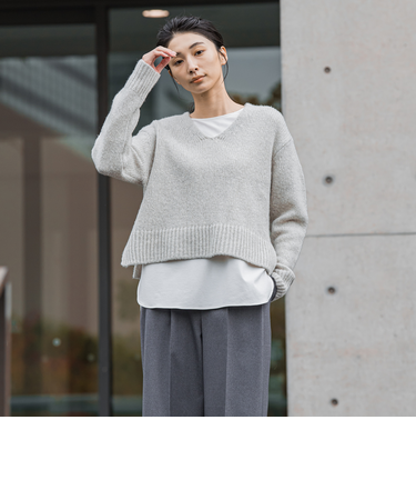 【大きいサイズ】ローゲージラメコンパクトニットプルオーバー