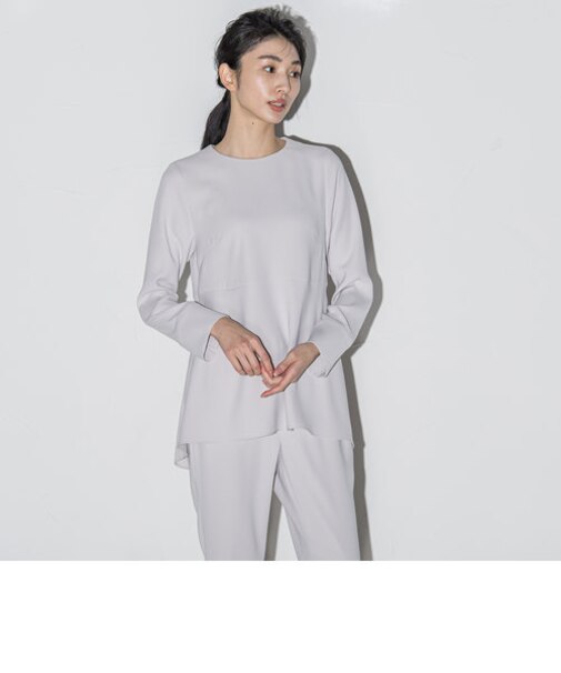 ダブルクロス2WAYペプラムブラウス≪洗濯機で洗える/セットアップ対応≫