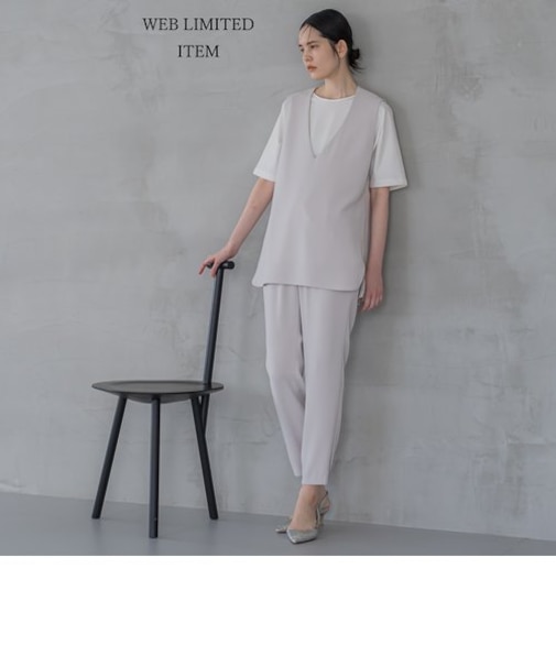 【WEB限定】ダブルクロス2WAYイージーパンツ≪洗濯機で洗える/セットアップ対応≫