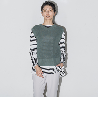 【大きいサイズ】マルチwayラメニットジレ≪手洗い可能≫