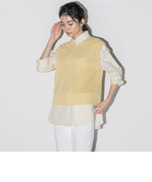 【大きいサイズ】マルチwayラメニットジレ≪手洗い可能≫