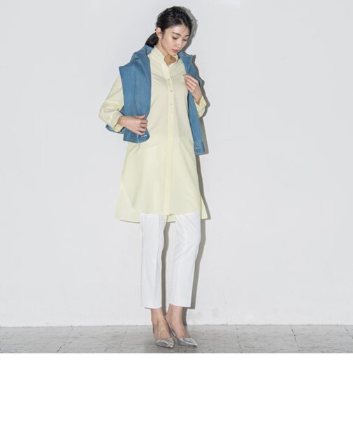 【大きいサイズ】ボタニカルダイサッカーチュニックシャツブラウス≪洗濯機で洗える≫