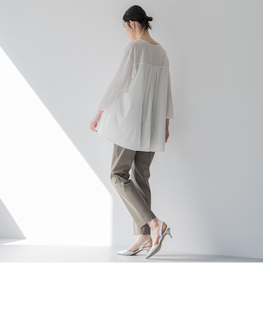 【大きいサイズ】フレアシルエットカットソー≪洗濯機で洗える≫