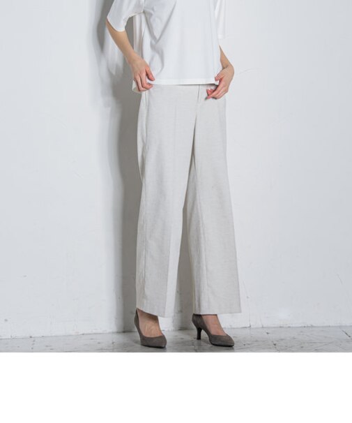 【大きいサイズ】シェルタリングドライワイドパンツ≪洗濯機で洗える/セットアップ対応≫