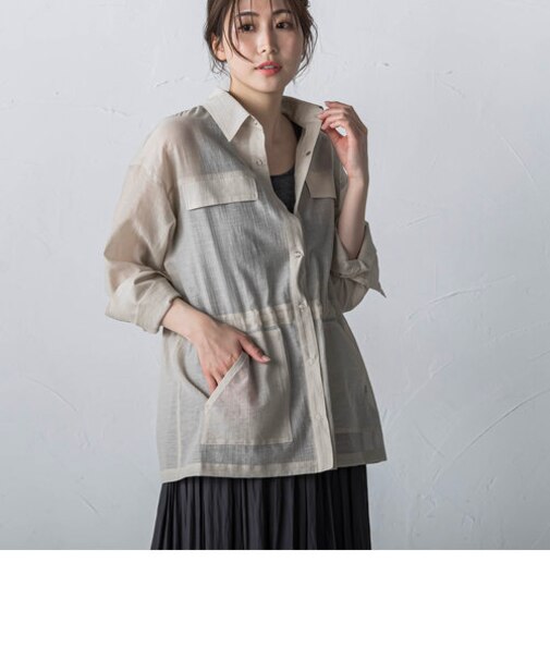 シアーシャツジャケット≪洗濯機で洗える≫
